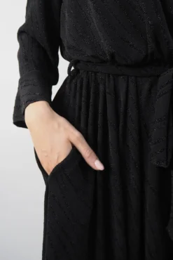 Laundry B Belladonna Lurex Wave Wrap Dress Black * -VogueCurve Store laundry b belladonna lurex wave wrap dress black05.jpg