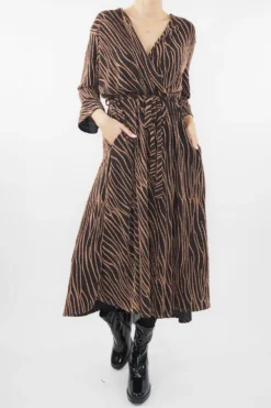 Laundry B Belladonna Lurex Wave Wrap Dress Copper *