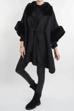 Laundry B Chalet Kloster Tie Waist Jacket Black -VogueCurve Store laundry b chalet kloster tie waist jacket black.jpg