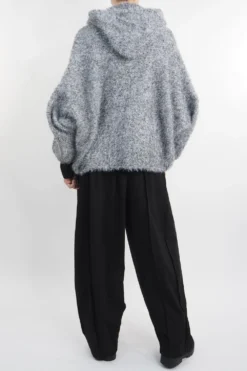 Laundry B Chenille Hooded Buckle Bomber Jacket Slate 9 Laundry B Chenille Hooded Buckle Bomber Jacket Slate -VogueCurve Store laundry b chenille hooded buckle bomber grey3.jpg