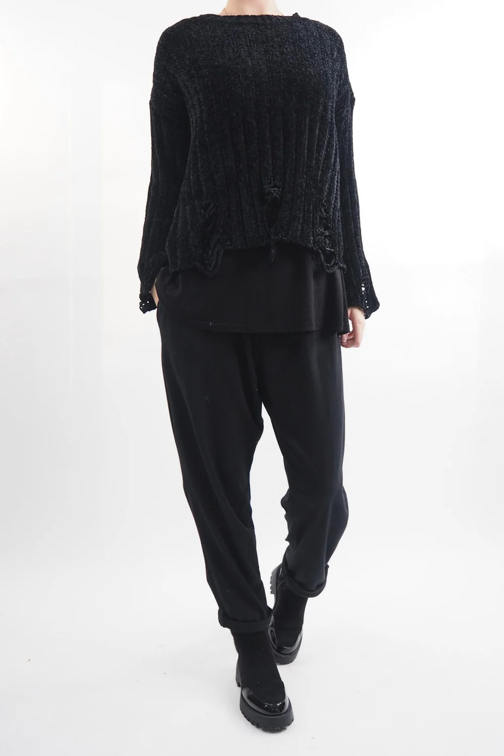 Laundry B Cobain Ladder Knit Top Black 3 Laundry B Cobain Ladder Knit Top Black