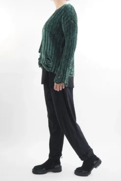 Laundry B Cobain Ladder Knit Top Forest -VogueCurve Store laundry b cobain ladder knit bottle green03.jpg