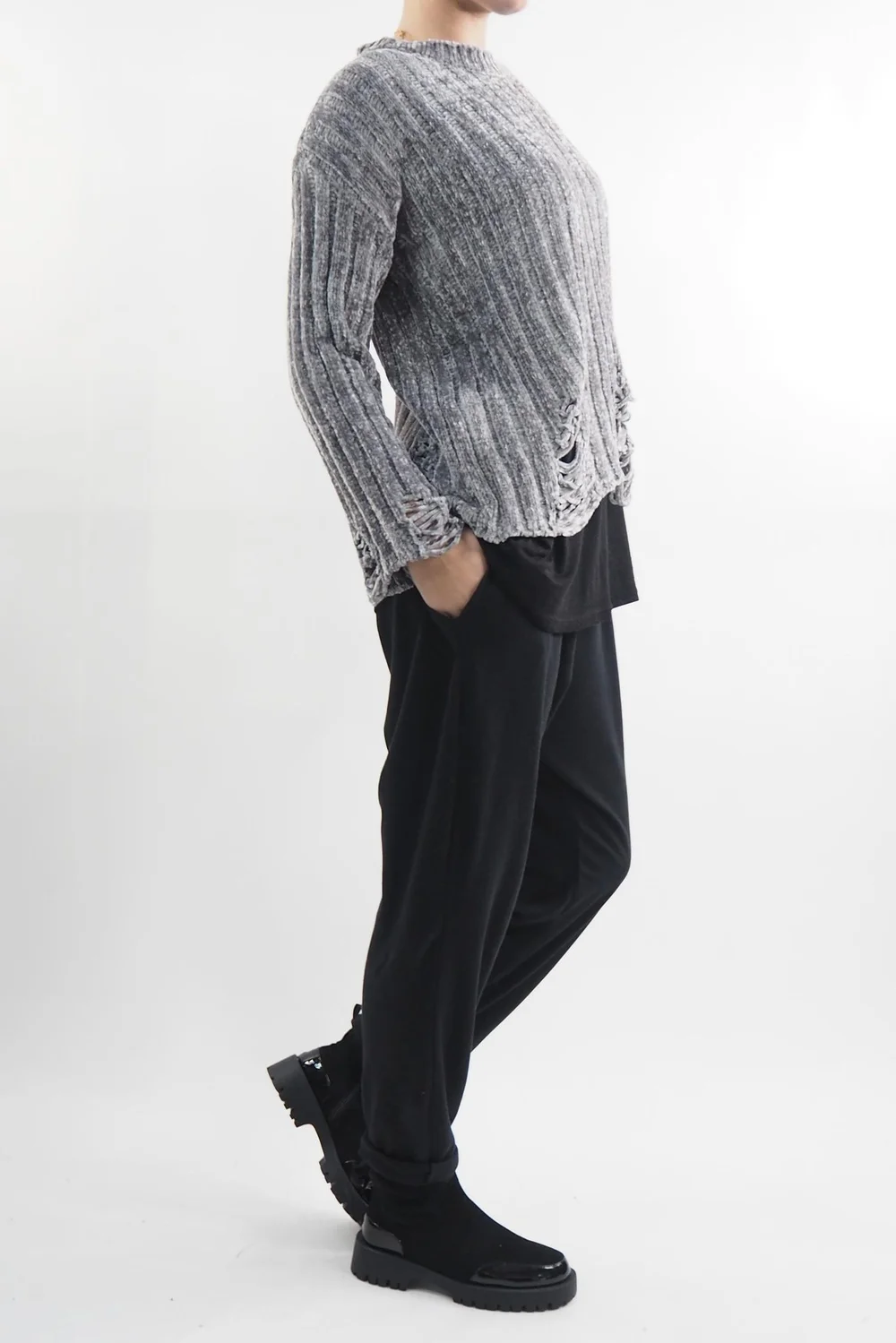 Laundry B Cobain Ladder Knit Top Steel 4 Laundry B Cobain Ladder Knit Top Steel - Image 2