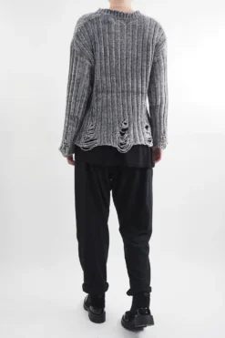 Laundry B Cobain Ladder Knit Top Steel 9 Laundry B Cobain Ladder Knit Top Steel -VogueCurve Store laundry b cobain ladder knit grey04.jpg