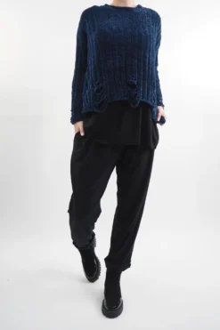 Laundry B Cobain Ladder Knit Top French Navy