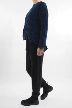 Laundry B Cobain Ladder Knit Top French Navy -VogueCurve Store laundry b cobain ladder knit navy03.jpg