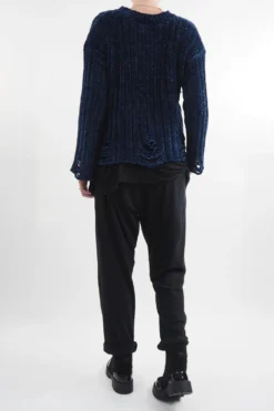 Laundry B Cobain Ladder Knit Top French Navy -VogueCurve Store laundry b cobain ladder knit navy04.jpg