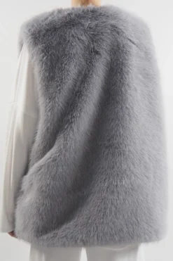 Laundry B Courchevel Faux Fur Gilet Dove / -VogueCurve Store laundry b courchevel faux fur gilet dove13.jpg