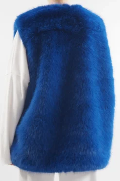 Laundry B Courchevel Faux Fur Gilet Sapphire -VogueCurve Store laundry b courchevel faux fur gilet sapphire12.jpg