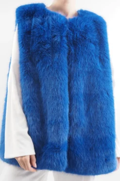 Laundry B Courchevel Faux Fur Gilet Sapphire -VogueCurve Store laundry b courchevel faux fur gilet sapphire14.jpg