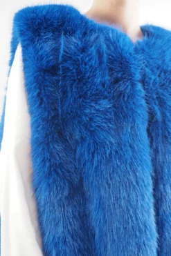 Laundry B Courchevel Faux Fur Gilet Sapphire -VogueCurve Store laundry b courchevel faux fur gilet sapphire15.jpg