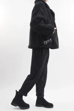 Laundry B Mara Teddy Bear Jacket Black -VogueCurve Store laundry b mara teddy bear jacket black 3.jpg