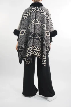 Laundry B Navajo Faux Fur Jacket Black -VogueCurve Store laundry b navajo faux fur jacket black 4.jpg