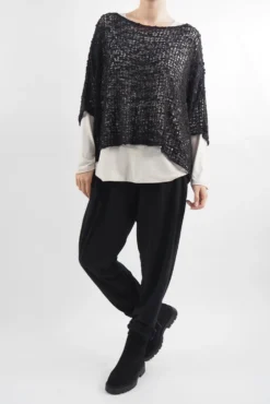 Laundry B Remi Cloud Knit Top Black -VogueCurve Store laundry b remi cloud knit black14.jpg