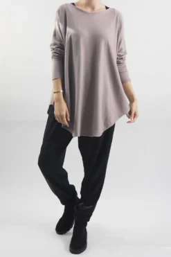 Laundry B Scoopy Knit Top Mushroom