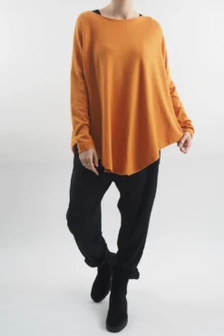 Laundry B Scoopy Knit Top Pumpkin