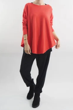 Laundry B Scoopy Knit Top Strawberry