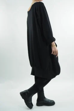 Made In Italy Apres Dip Side Bubble Tunic Black -VogueCurve Store made in italy apres dip side bubble tunic black02.jpg