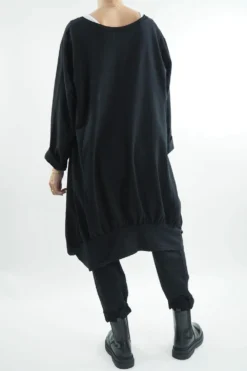 Made In Italy Apres Dip Side Bubble Tunic Black -VogueCurve Store made in italy apres dip side bubble tunic black03.jpg