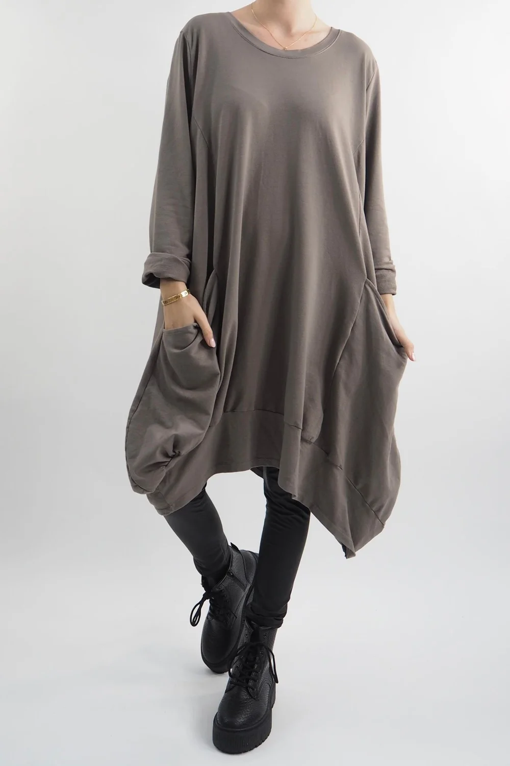 VogueCurve Store -VogueCurve Store made in italy apres dip side bubble tunic earth201.jpg