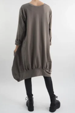 Made In Italy Apres Dip Side Bubble Tunic Earth -VogueCurve Store made in italy apres dip side bubble tunic earth203.jpg