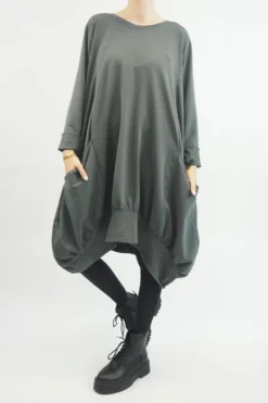 Made In Italy Apres Dip Side Bubble Tunic Shadow