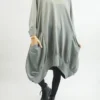 Made In Italy Apres Dip Side Bubble Tunic Steel -VogueCurve Store made in italy apres dip side bubble tunic steel 1.jpg