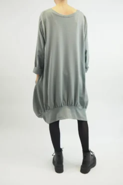 Made In Italy Apres Dip Side Bubble Tunic Steel -VogueCurve Store made in italy apres dip side bubble tunic steel 4.jpg
