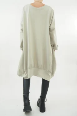 Made In Italy Apres Dip Side Bubble Tunic Stone -VogueCurve Store made in italy apres dip side bubble tunic stone03.jpg