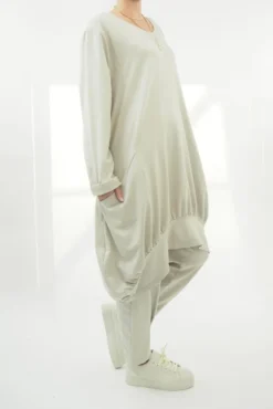 Made In Italy Apres Dip Side Bubble Tunic Stone -VogueCurve Store made in italy apres dip side bubble tunic stone05.jpg