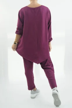 Made In Italy Apres Double V Raw Edge Top Plum -VogueCurve Store made in italy apres double v raw edge top plum03.jpg