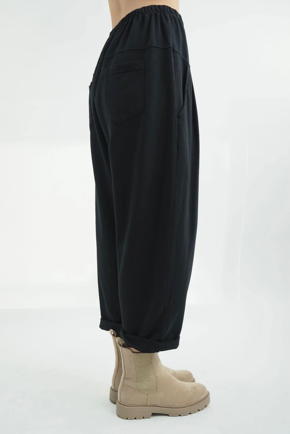 Made In Italy Apres Flat Front Pleat Jogger Black / 4 Made In Italy Apres Flat Front Pleat Jogger Black / - Image 2