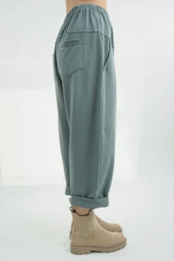 Made In Italy Apres Flat Front Pleat Jogger Steel -VogueCurve Store made in italy apres flat front pleat jogger steel02.jpg