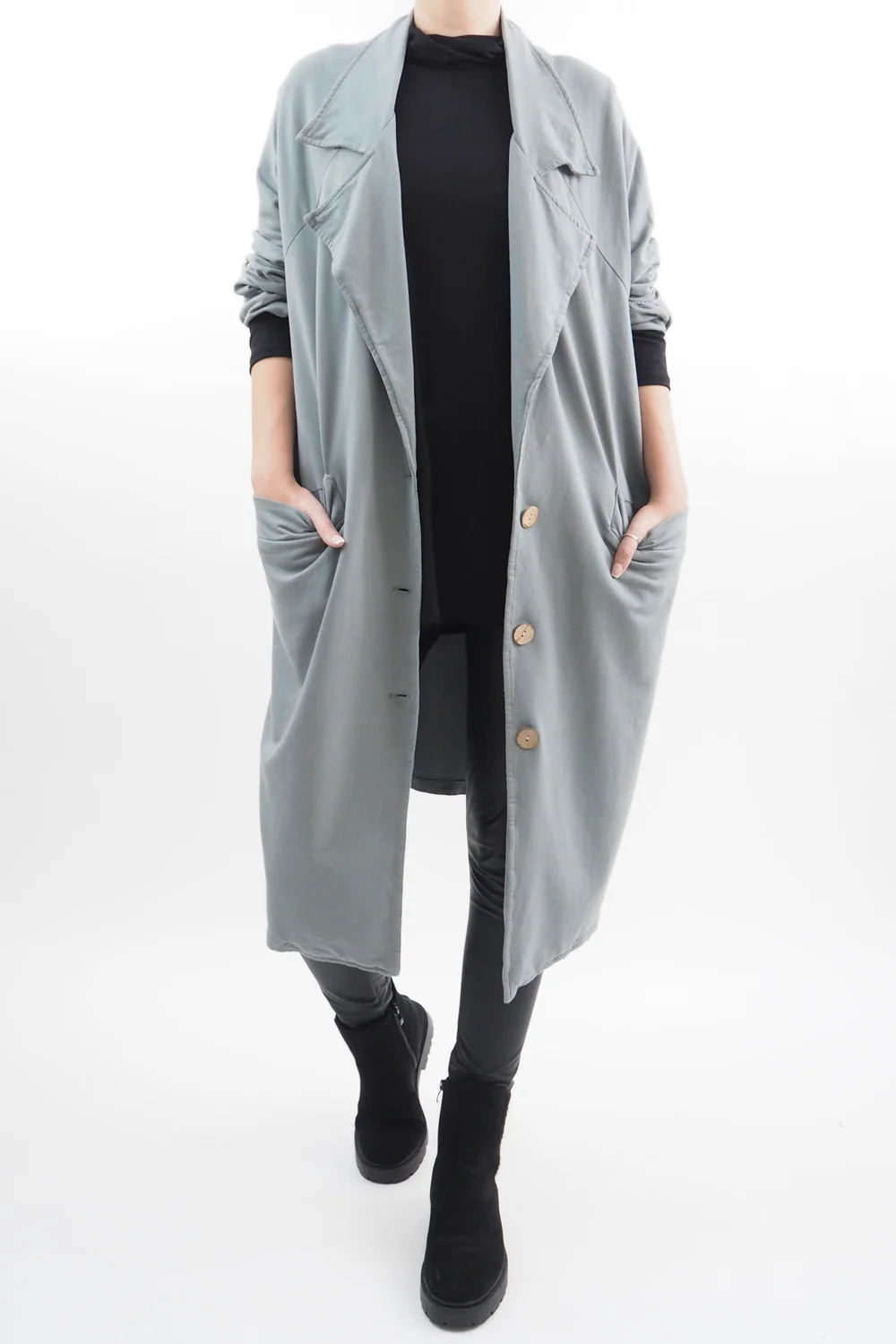 Made In Italy Apres Longline Relaxed Blazer Steel 3 Made In Italy Apres Longline Relaxed Blazer Steel