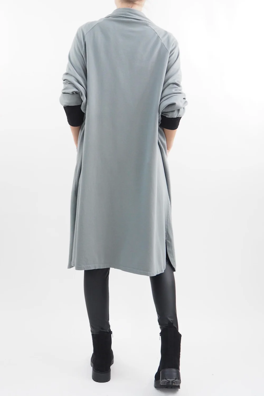 Made In Italy Apres Longline Relaxed Blazer Steel 6 Made In Italy Apres Longline Relaxed Blazer Steel - Image 4