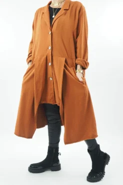 Made In Italy Apres Morning Jacket Saffron -VogueCurve Store made in italy apres morning jacket saffron02.jpg