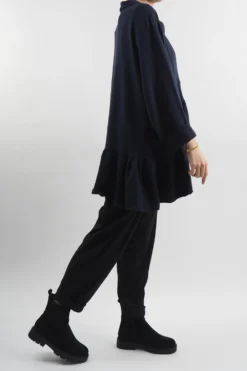 Made In Italy Apres Ruffle Jacket Ink -VogueCurve Store made in italy apres ruffle jacket ink203.jpg