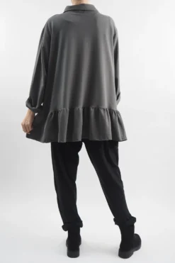 Made In Italy Apres Ruffle Jacket Khaki -VogueCurve Store made in italy apres ruffle jacket khaki204.jpg