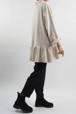 Made In Italy Apres Ruffle Jacket Stone -VogueCurve Store made in italy apres ruffle jacket stone203.jpg