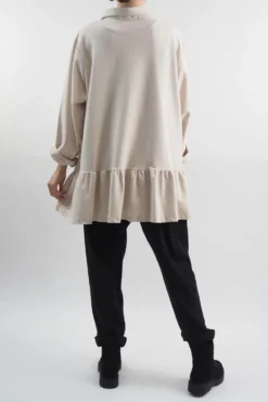 Made In Italy Apres Ruffle Jacket Stone -VogueCurve Store made in italy apres ruffle jacket stone204.jpg