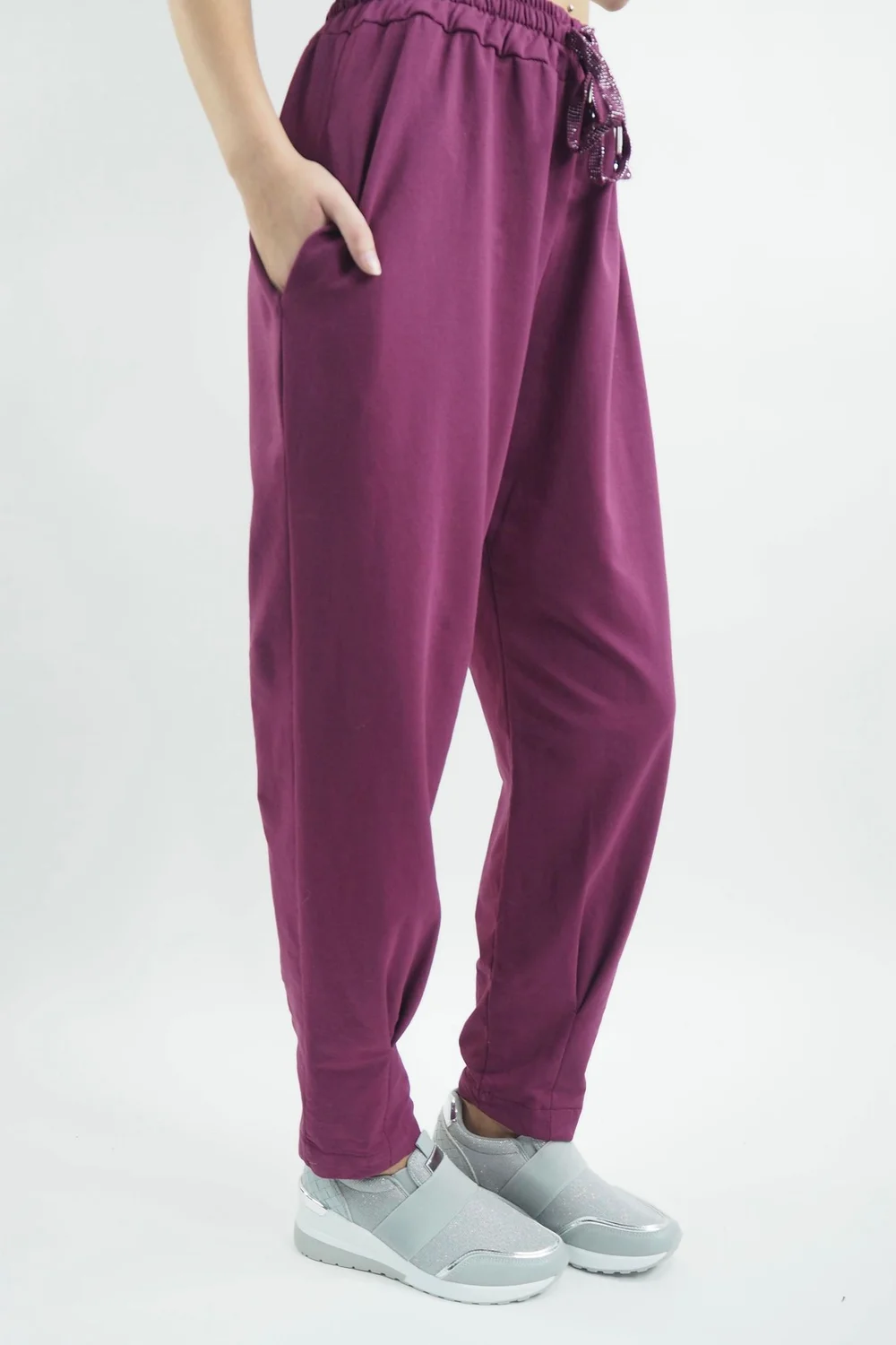 Made In Italy Apres Skinny Dart Jogger Plum 6 Made In Italy Apres Skinny Dart Jogger Plum - Image 4