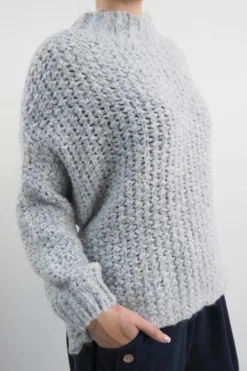 Made In Italy Arlo Basket Knit Top Dove