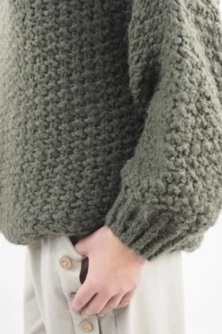 Made In Italy Arlo Basket Knit Top Khaki -VogueCurve Store made in italy arlo basket knit top khaki04.jpg