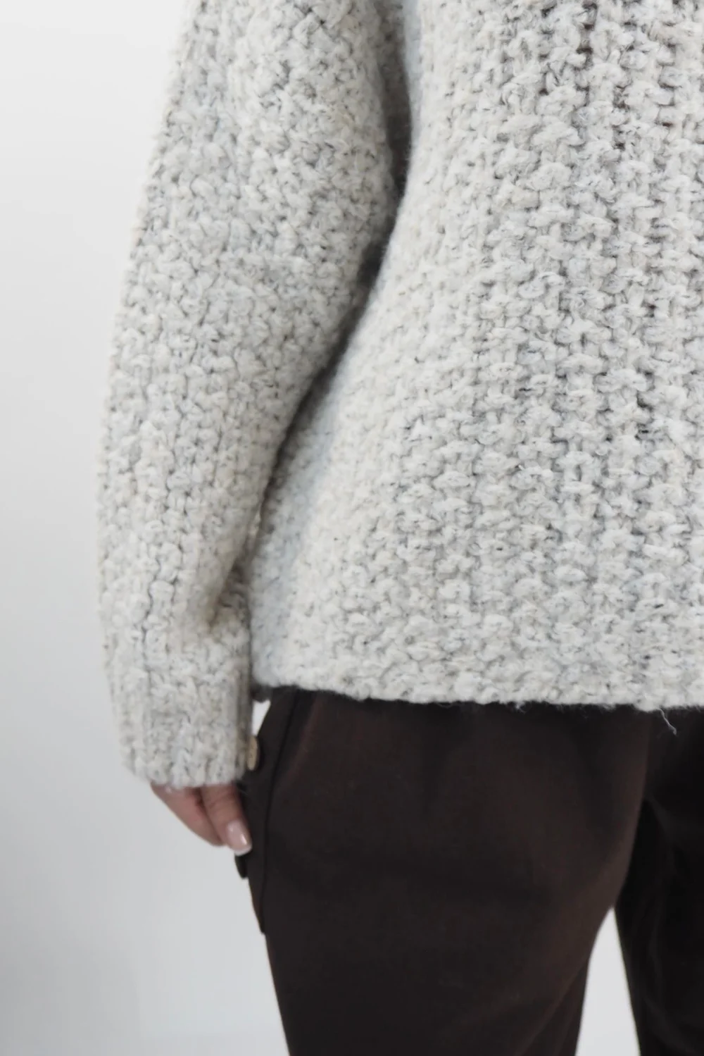 Made In Italy Arlo Basket Knit Top Oatmeal 7 Made In Italy Arlo Basket Knit Top Oatmeal - Image 5