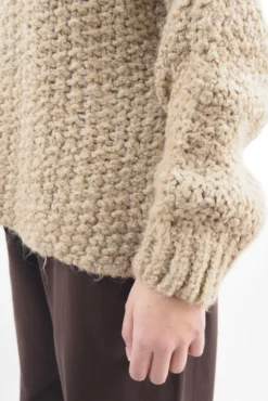 Made In Italy Arlo Basket Knit Top Toast -VogueCurve Store made in italy arlo basket knit top toast05.jpg