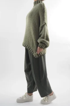 Made In Italy Arlo Oversized Blanket Stitch Knit Top Soft Khaki -VogueCurve Store made in italy arlo oversized contrast knit soft khaki 3.jpg