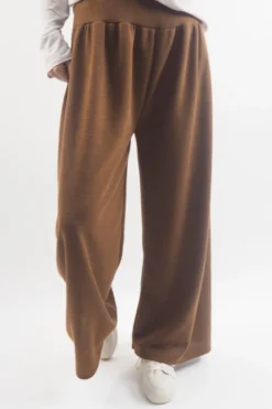 Made In Italy Belgravia Pull On Stretch Wide Leg Trouser Chestnut