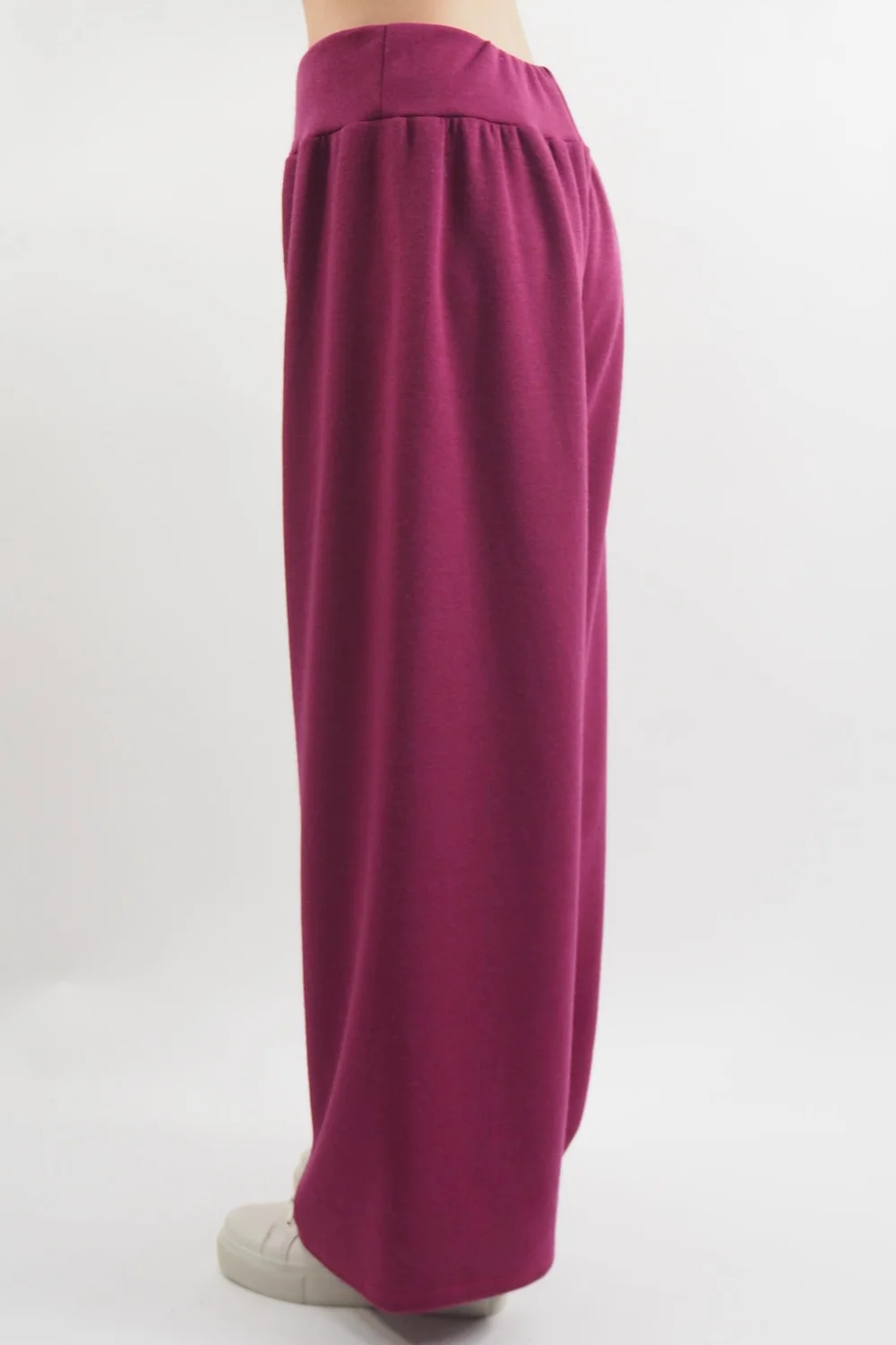 Made In Italy Belgravia Pull On Stretch Wide Leg Trouser Magenta / 7 Made In Italy Belgravia Pull On Stretch Wide Leg Trouser Magenta / - Image 5