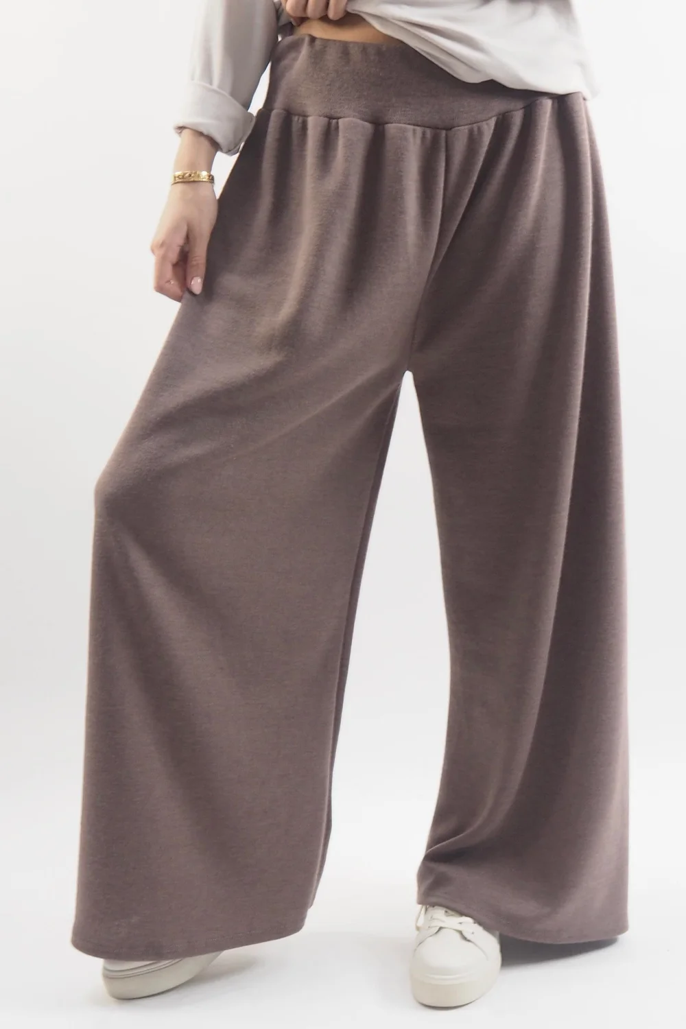 Made In Italy Belgravia Pull On Stretch Wide Leg Trouser Mink 3 Made In Italy Belgravia Pull On Stretch Wide Leg Trouser Mink