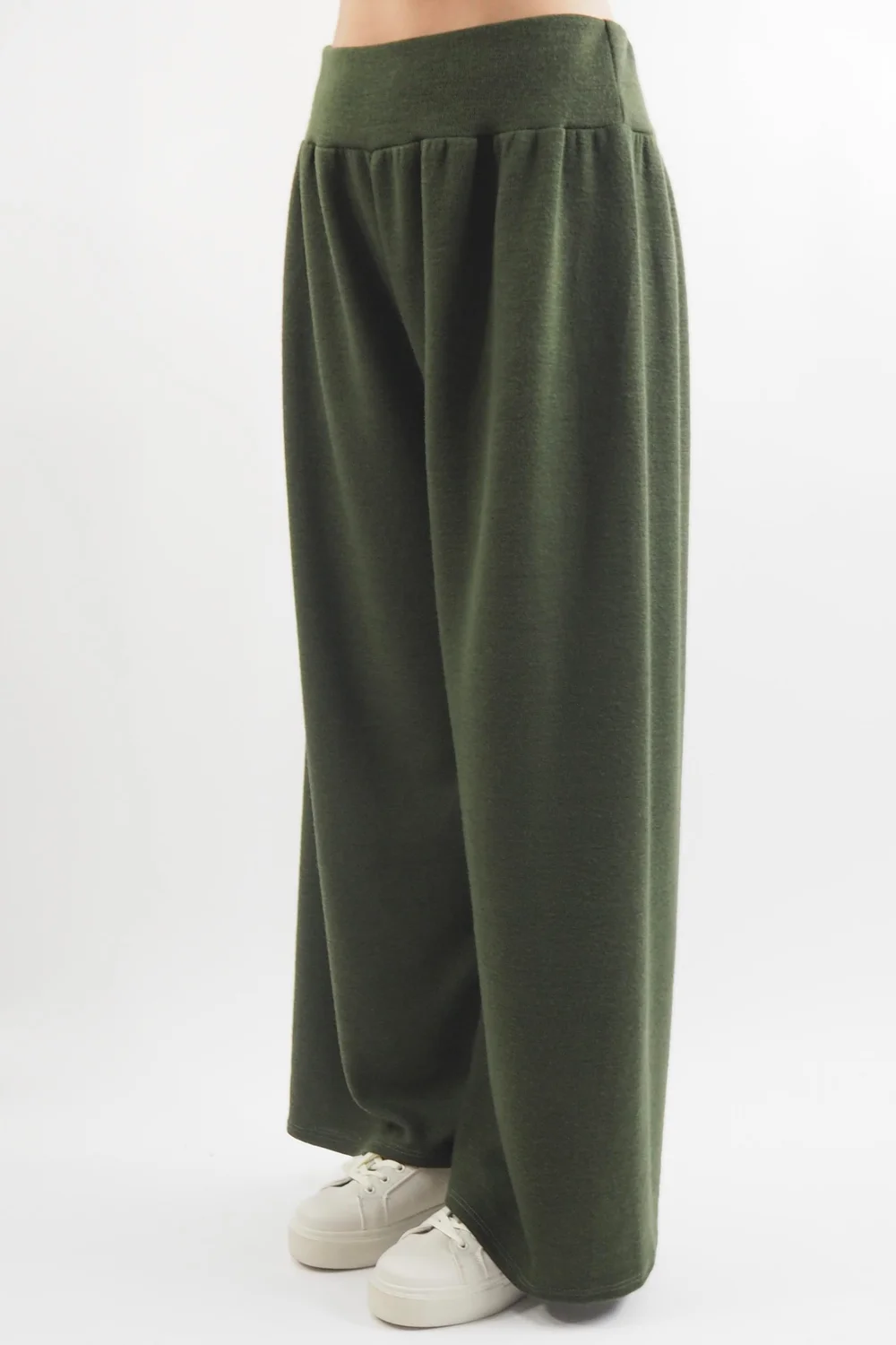 Made In Italy Belgravia Pull On Stretch Wide Leg Trouser Olive / 4 Made In Italy Belgravia Pull On Stretch Wide Leg Trouser Olive / - Image 2